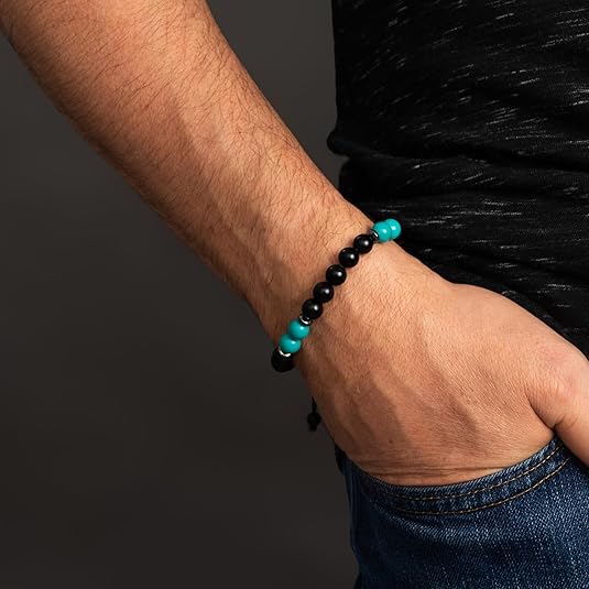 5 & 2 Black/Teal Unisex Bracelet