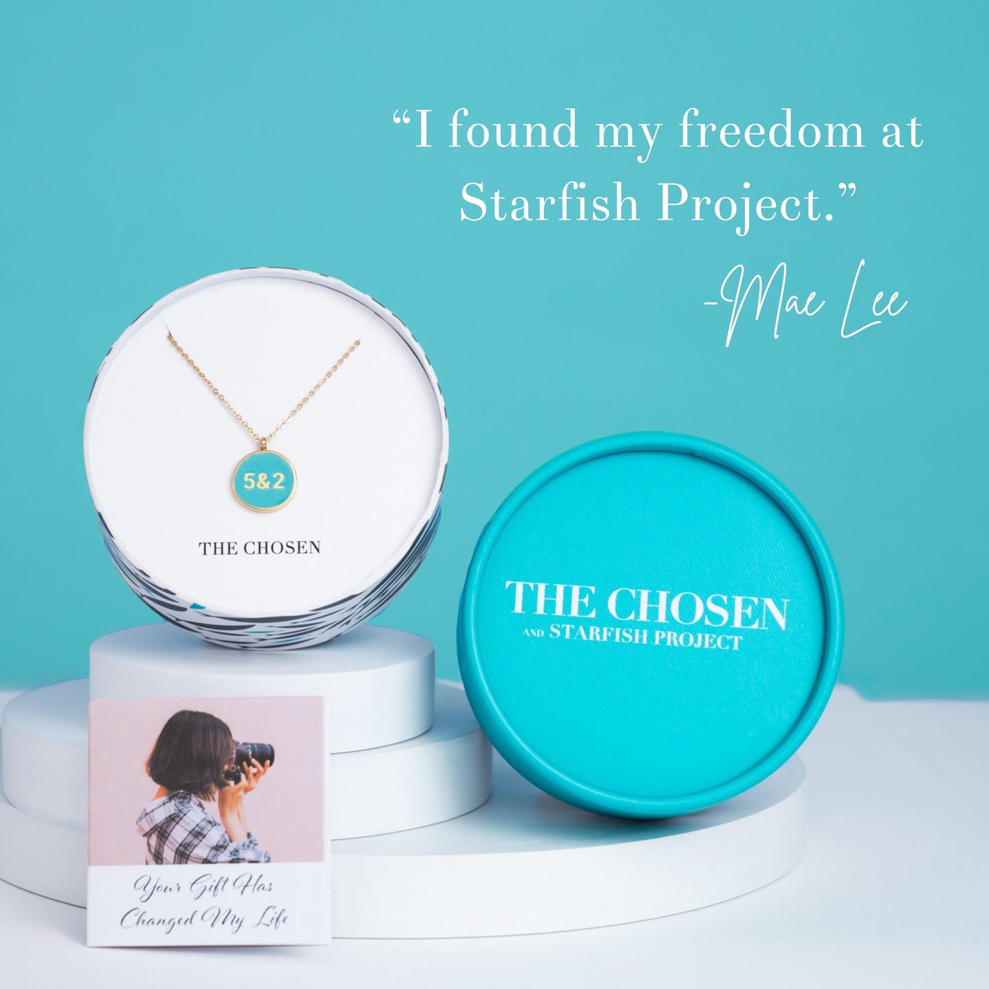 Hebrew 5 & 2 Necklace - Gold