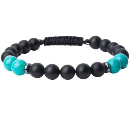 5 & 2 Black/Teal Unisex Bracelet