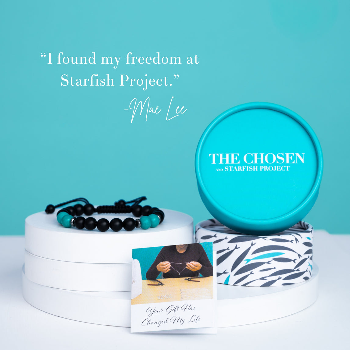 5 & 2 Black/Teal Unisex Bracelet