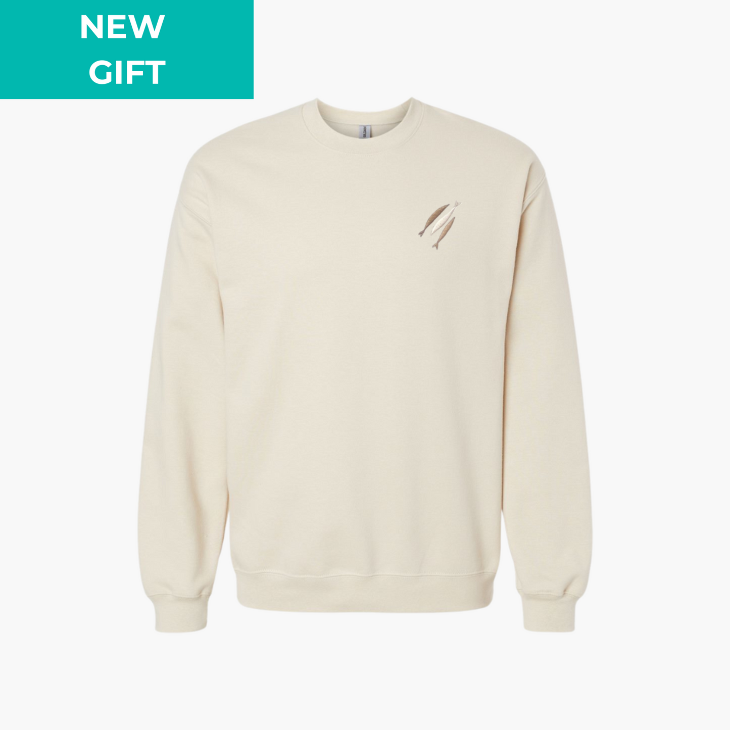 Three Fish Crewneck Sweatshirt - Sand
